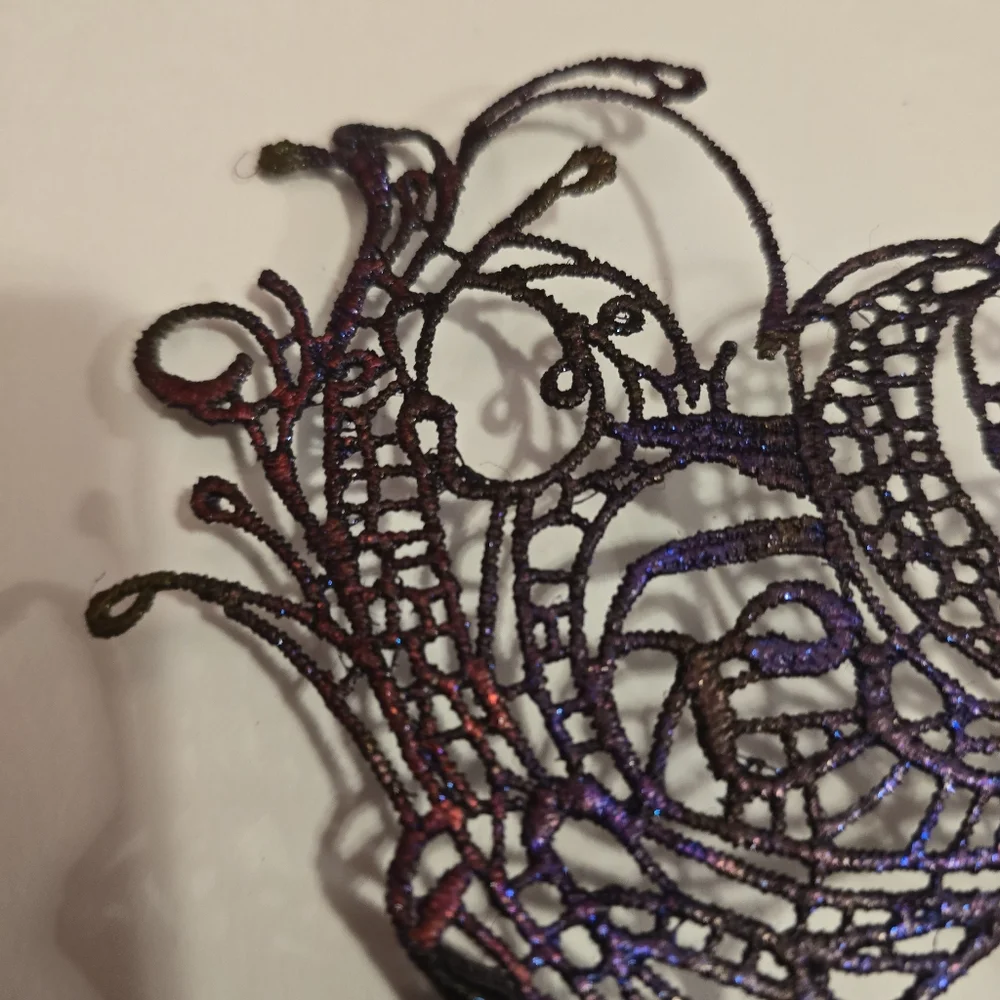 HANDCRAFTED Upcycled Lace Eye Mask HANDPAINTED Festival Mask Comic Con Sexy Fun